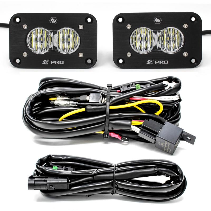 Baja Designs 487807 S2 Pro Wide Cornering Pair Flush Mount LED Light Pod Kit