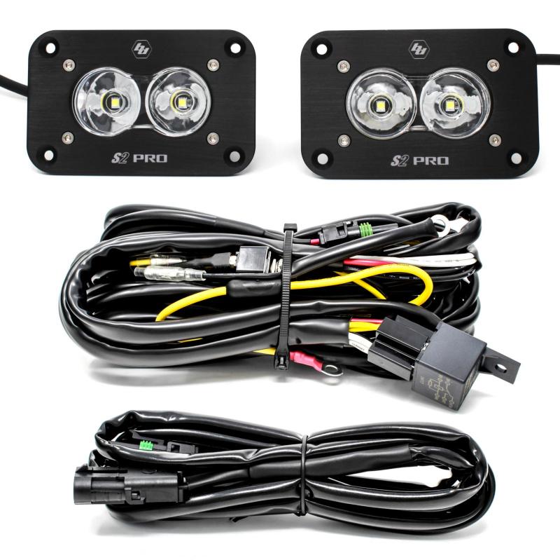 Baja Designs 487808 S2 Pro Flush Mount LED Light Pod Kit Work/Scene Pattern - Pair