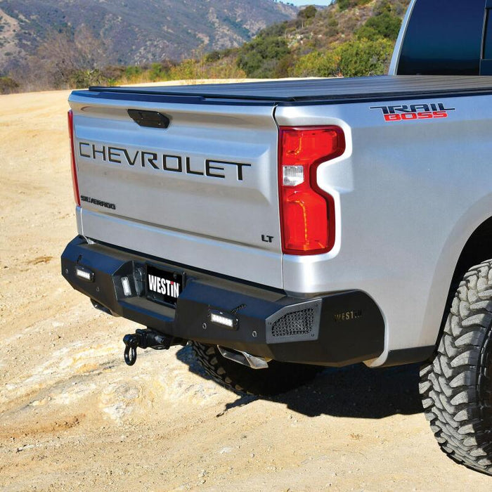 Westin 58-421215 19-20 Chevy Silverado 1500 Pro-Series Rear Bumper - Textured Black