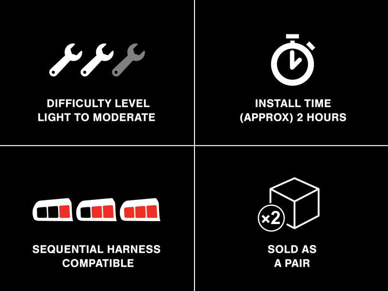 Raxiom 389876 96-98 Ford Mustang Icon LED Tail Lights- Black Housing (Smoked Lens)