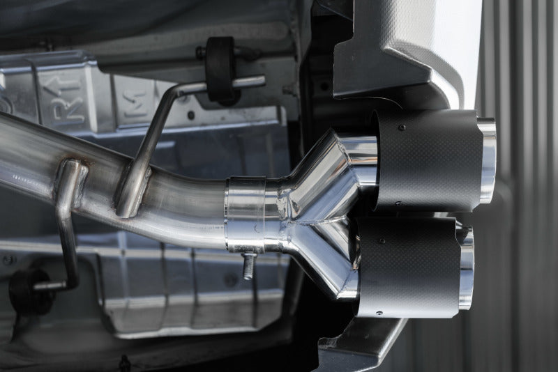 MBRP S48023CF 15-19 Subaru WRX 2.0L/STI 2.5L 3in Dual Split Rear Exit w/ 3.5in CF Tips - T304 (Race Version)