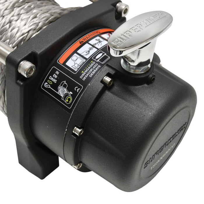 Superwinch 1595201 9500 LBS 12V DC 3/8in x 80ft Synthetic Rope Tiger Shark 9500 Winch