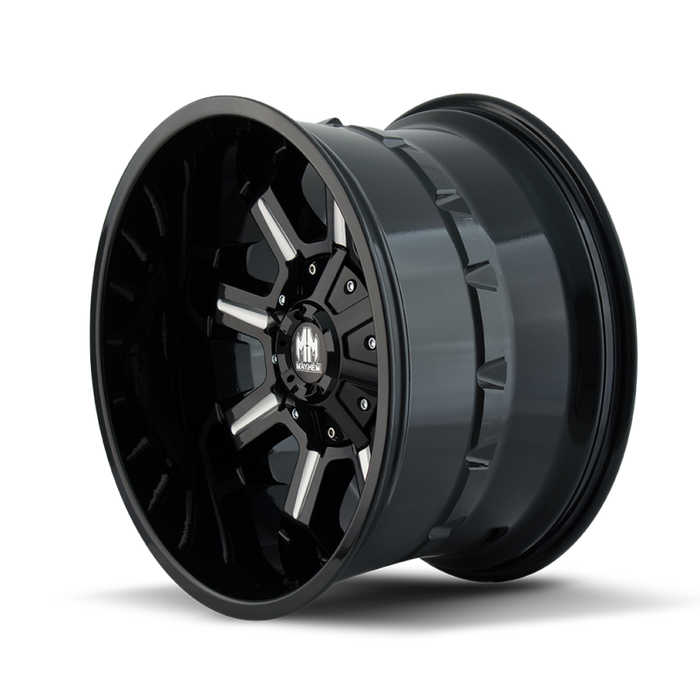 Mayhem 8105-2152M 8105 Combat 20x10 / 5x127 BP / -19mm Offset / 87mm Hub Black w/ Milled Spokes Wheel
