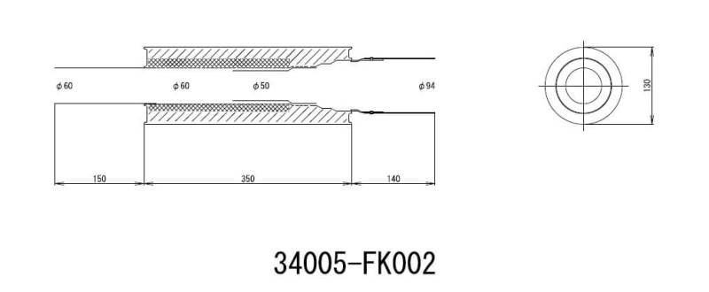 HKS 34005-FK002 Universal Stainless Hi Power 130mm Titanium Muffler