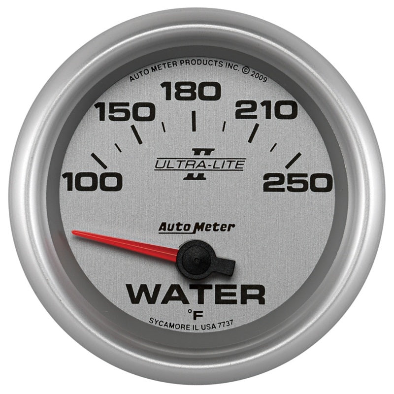 AutoMeter 7737 Autometer Ultra-Lite II 2 5/8in 100-250 Degree F Short Sweep Electronic Water Temperature Gauge
