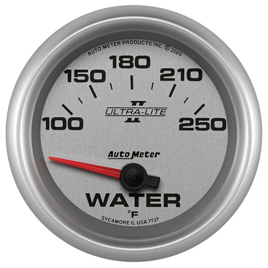 AutoMeter 7737 Autometer Ultra-Lite II 2 5/8in 100-250 Degree F Short Sweep Electronic Water Temperature Gauge