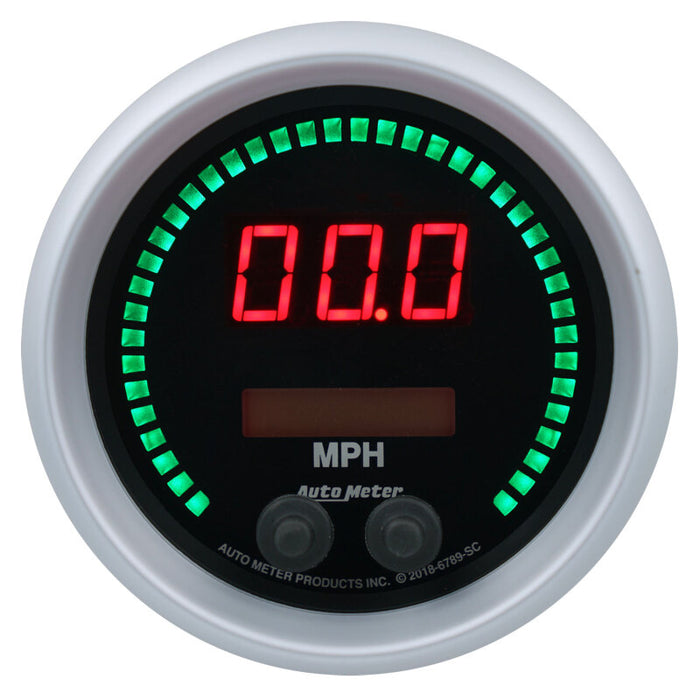 AutoMeter 6789-SC Autometer 85.7mm Black Switchable 260 MPH / 260 KM/H Speedometer Sport-Comp Elite Digital Gauge