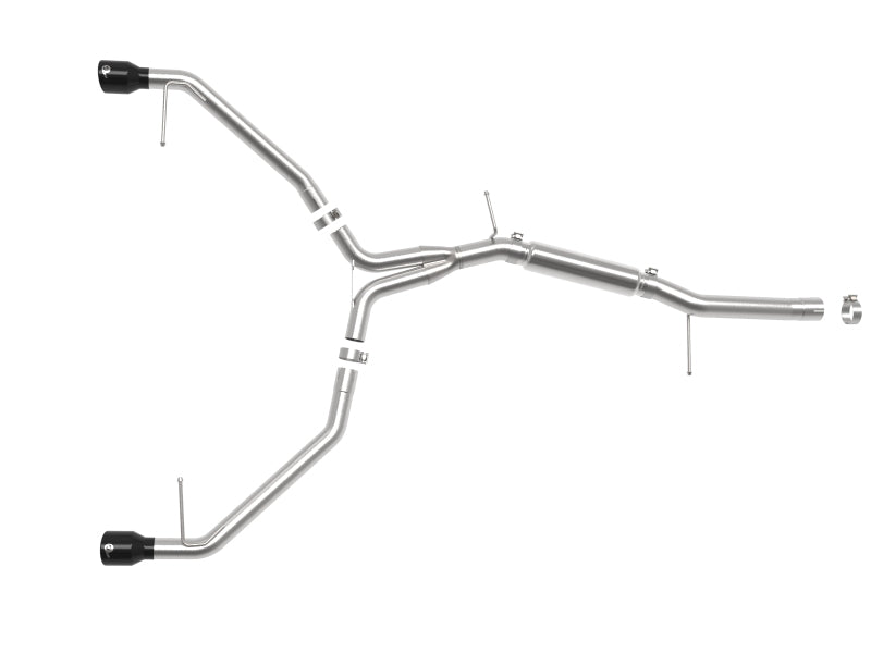 aFe 49-36419-B 17-19 Audi A4 (L4-2.0L) MACH Force-Xp Stainless Steel Axle-Back Exhaust System - Black Tip