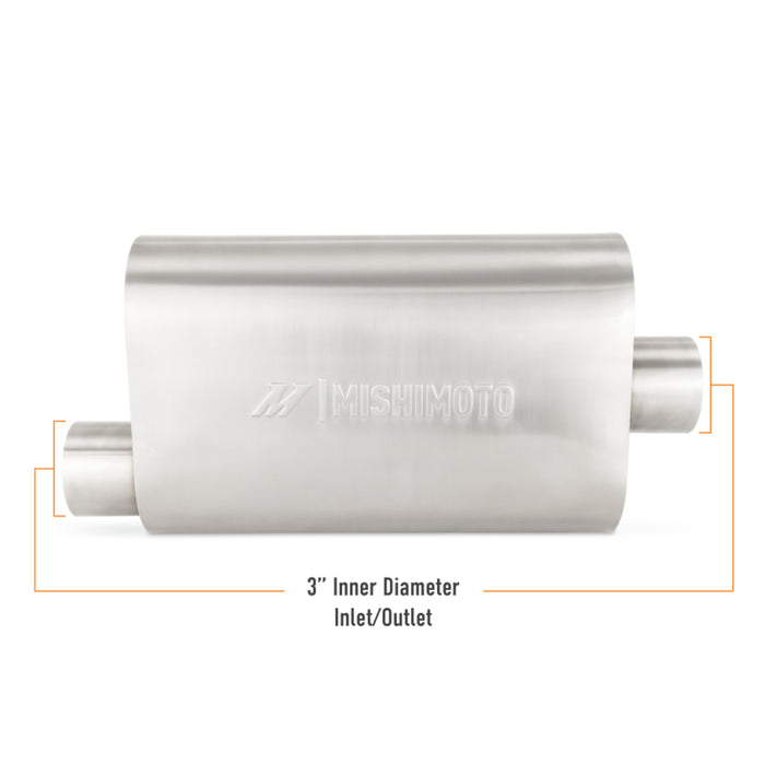 Mishimoto MMEXH-MF-3COBR Universal Muffler with 3.0in Offset Inlet/Outlet - Brushed