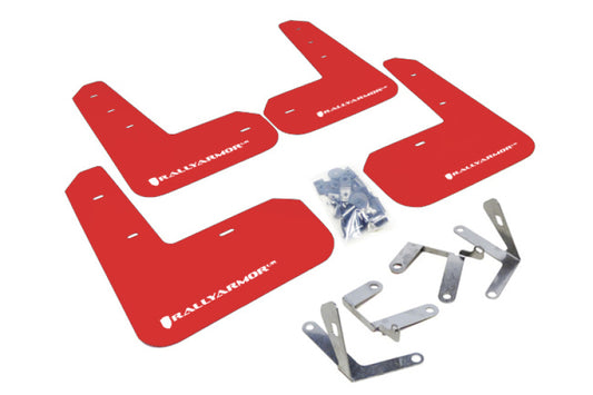 Rally Armor MF23-UR-RD/WH 13-17 Subaru BRZ/Toyota FR-S Red UR Mud Flap w/White Logo