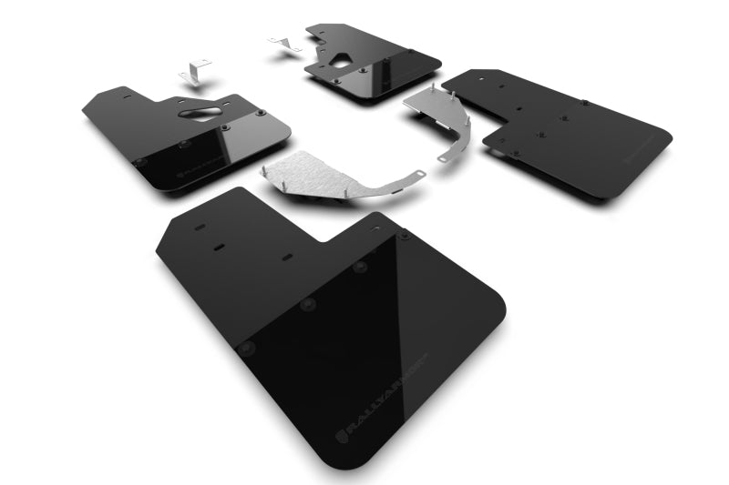 Rally Armor MF85-RR-ST-MBK 21-25 Ford Bronco (Steel Bmpr + RR - NO Rptr/Sprt) Blk Mud Flap w/Met. Blk Logo