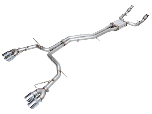 AWE Tuning 3020-42101 19-23 Audi C8 S6/S7 2.9T V6 AWD Track Edition Exhaust - Chrome Silver Tips