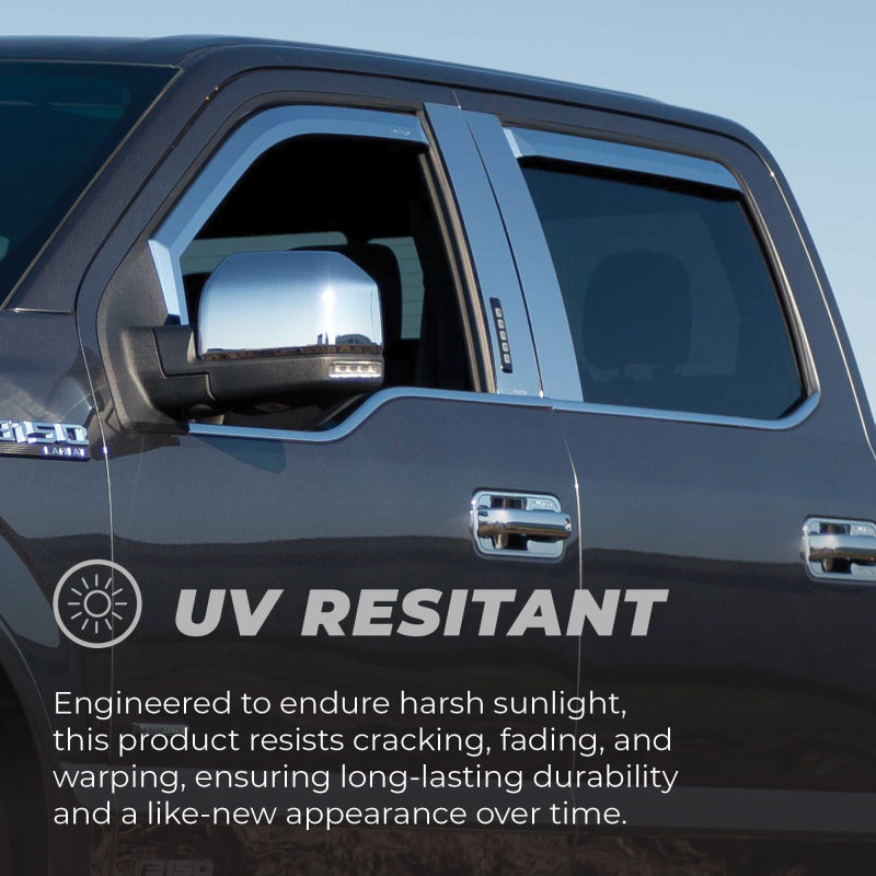 Putco 480137 09-18 RAM 1500 - Crew Cab (Set of 4) Excl Rebel Model Element Chrome Window Visors