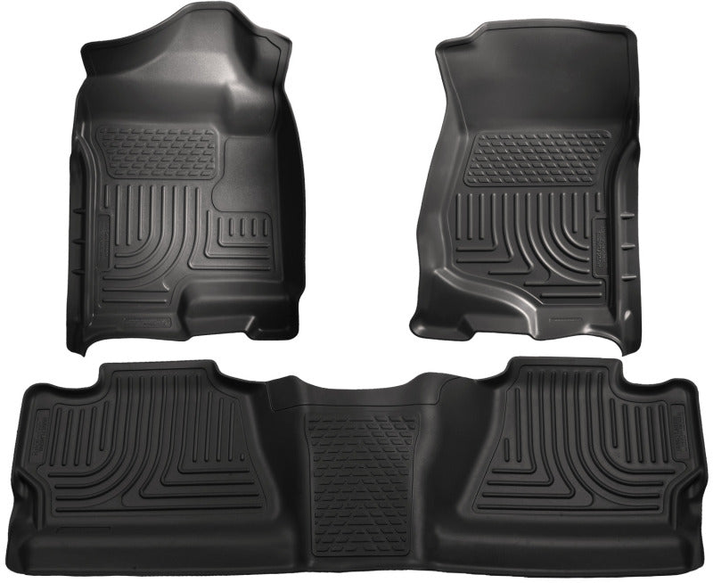 Husky Liners 98201 07-12 Chevy Silverado/GMC Sierra Crew Cab WeatherBeater Combo Black Floor Liners