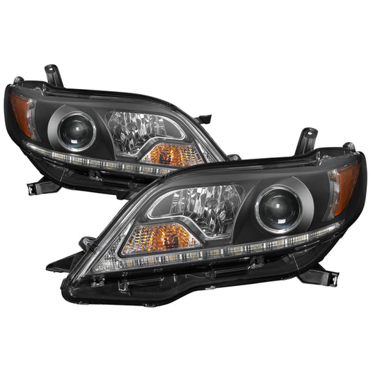 SPYDER 5083982 Spyder Toyota Sienna 2011-2014 Projector Headlights - DRL LED - Black PRO-YD-TSEN11-DRL-BK