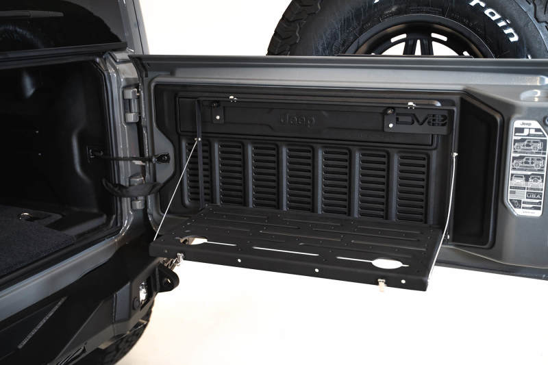 DV8 Offroad TTJL-01 DV8 Jeep JL Tailgate Mounted Table (Trail Table) - Black