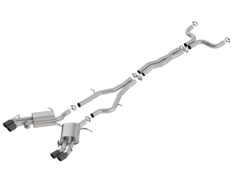 Borla 140754BC 16-18 Cadillac CTS-V 6.2L V8 2.75in Diameter S Type Catback Exhaust w/ Valves Black Chrome Tip
