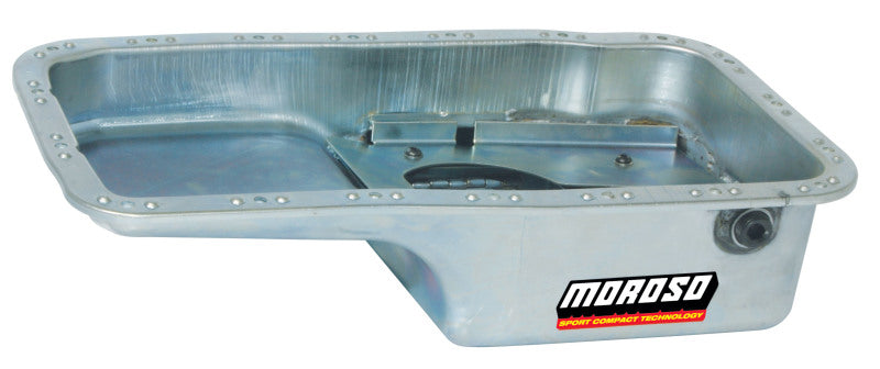 Moroso 20910 Acura/Honda 1.6L B16A3 Road Race Baffled Wet Sump 5.5qt 6in Steel Oil Pan