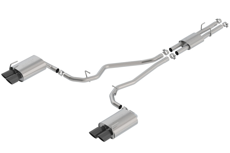 Borla 140821BC 2020 Ford Explorer ST 3.0L V6 2.25in ATAK Exhaust - Black Chrome Tips