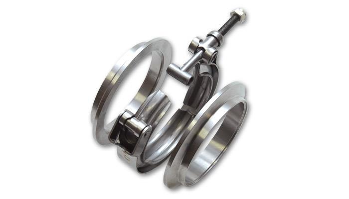 Vibrant 1493 T304 SS V-Band Flange Assembly for 4in O.D. Tubing incl 2 V-Band flanges & 1 V-Band Clamp