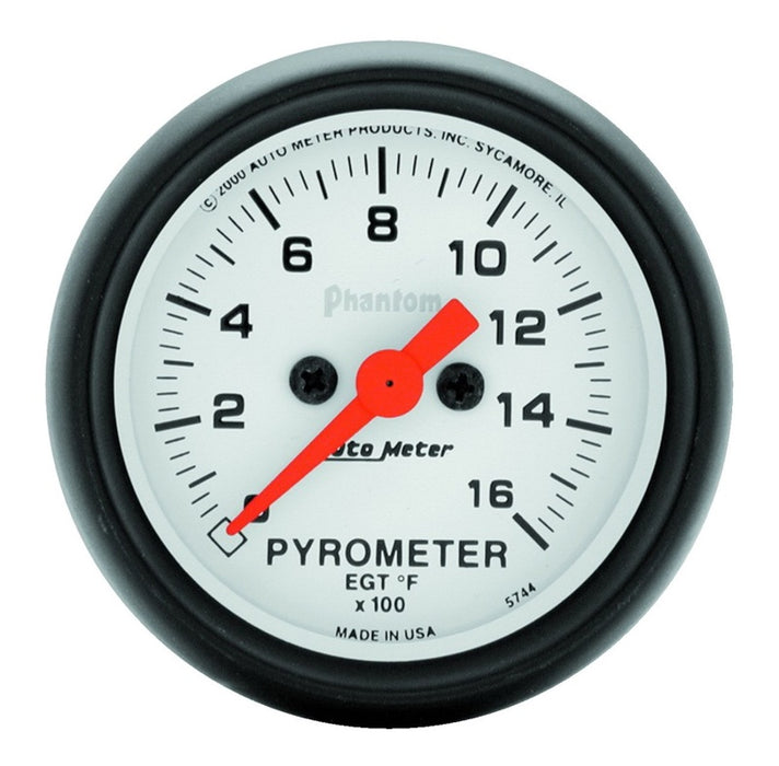 AutoMeter 5744 Autometer Phantom 52mm 1600 Deg F Electronic EGT Gauge Kit