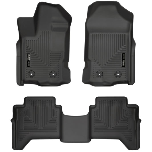 Husky Liners 94101 2019+ Ford Ranger SuperCrew Cab Weatherbeater Black Front & 2nd Seat Floor Liners