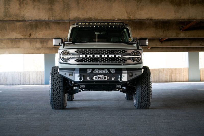 DV8 Offroad FBBR-01 2021+ Ford Bronco Front Bumper Winch Capable w/ Optional Bull Bar/Aux Light Opening