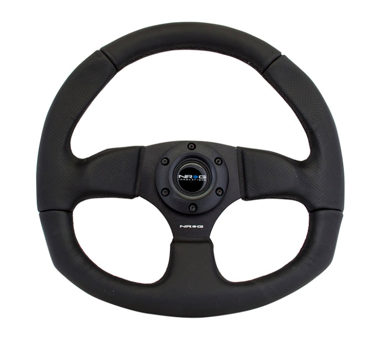 NRG RST-009R Reinforced Steering Wheel (320mm Horizontal / 330mm Vertical) Leather w/Black Stitching