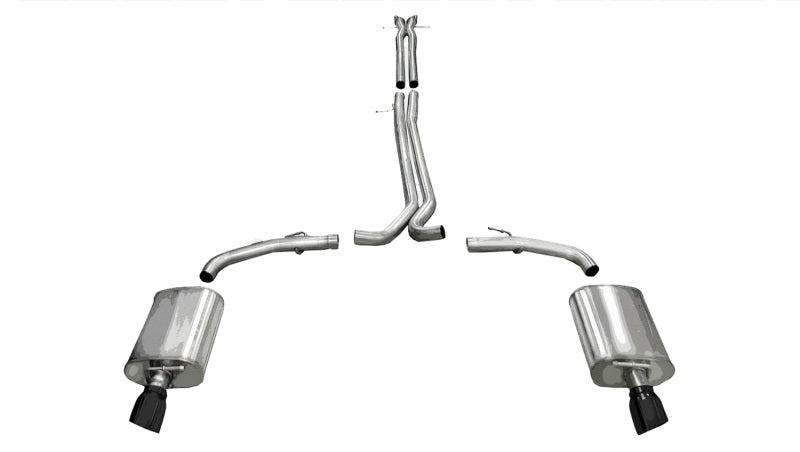 CORSA Performance 14315BLK Corsa 2010-2019 Ford Taurus SHO 3.5L V6 Turbo Sport Cat-Back Exhaust w/ Dual 4in Black Tips