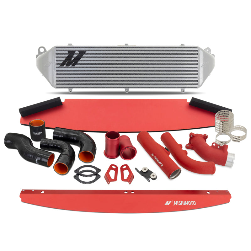 Mishimoto MMINT-GRC-23KSLRD 2023+ Toyota GR Corolla Intercooler & Pipe Kit - Silver Cooler - Red Pipes