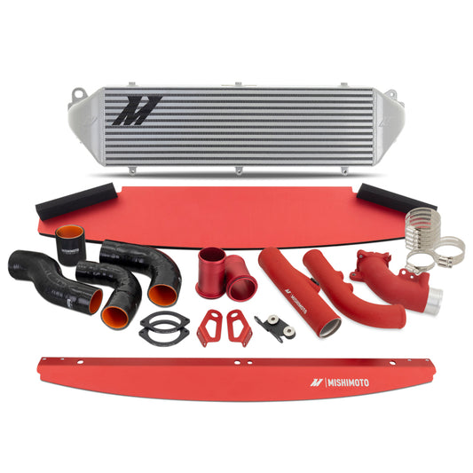 Mishimoto MMINT-GRC-23KSLRD 2023+ Toyota GR Corolla Intercooler & Pipe Kit - Silver Cooler - Red Pipes