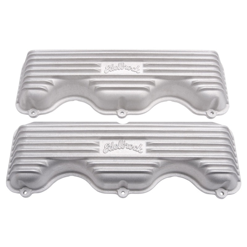 Edelbrock EDE41409 Valve Cover Kit Classic Finned Chevy 348-409