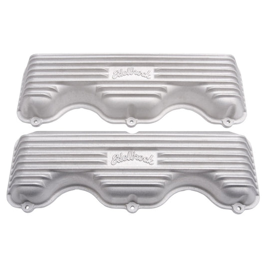 Edelbrock EDE41409 Valve Cover Kit Classic Finned Chevy 348-409