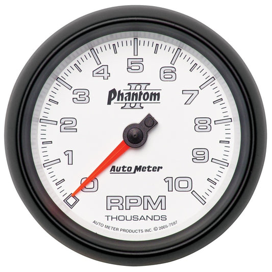 AutoMeter 7597 Autometer Phantom II 3-3/8in 10000 RPM In-Dash Tachometer