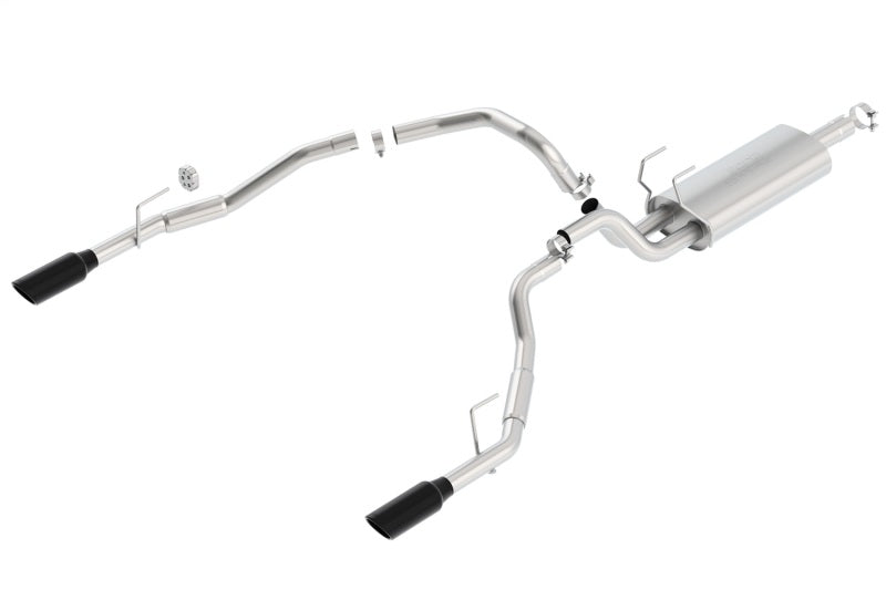 Borla 140308BC 09-17 Dodge RAM 1500 5.7L V8 3in to Dual 2.5in Single Round Rolled Angle-Cut S-type Exhaust
