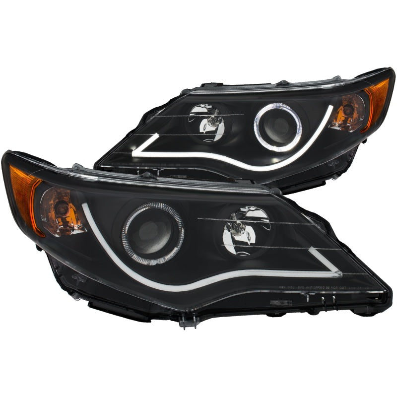 ANZO 121512 2012-2013 Toyota Camry Projector Headlights w/ Halo Black