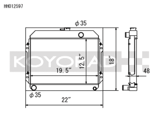 Koyo HH012597 70-74 Toyota Celica 1.6/2.0L I4 (MT) Radiator