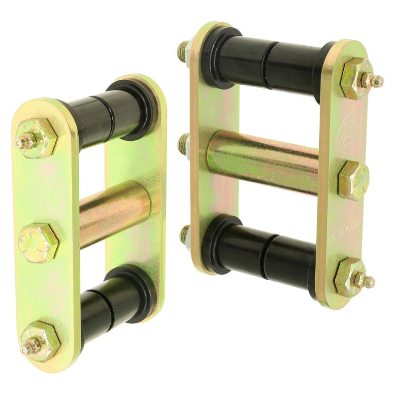 RockJock CE-9034 76-86 CJ HD Leaf Spring Shackles Rear w/ Urethane Bushings HD Greasable Bolts Pair
