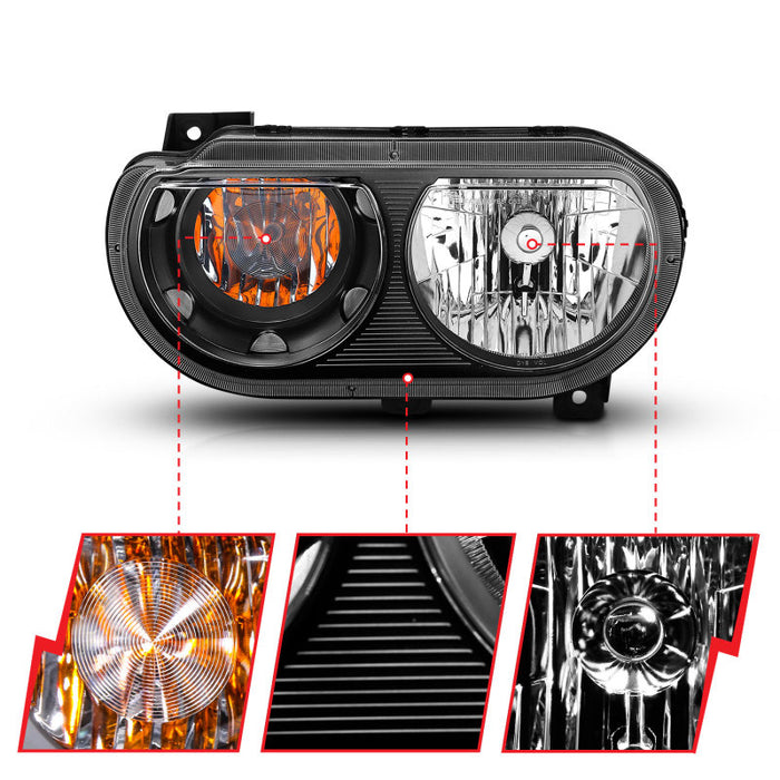 ANZO 121526 ANZ Crystal Headlights