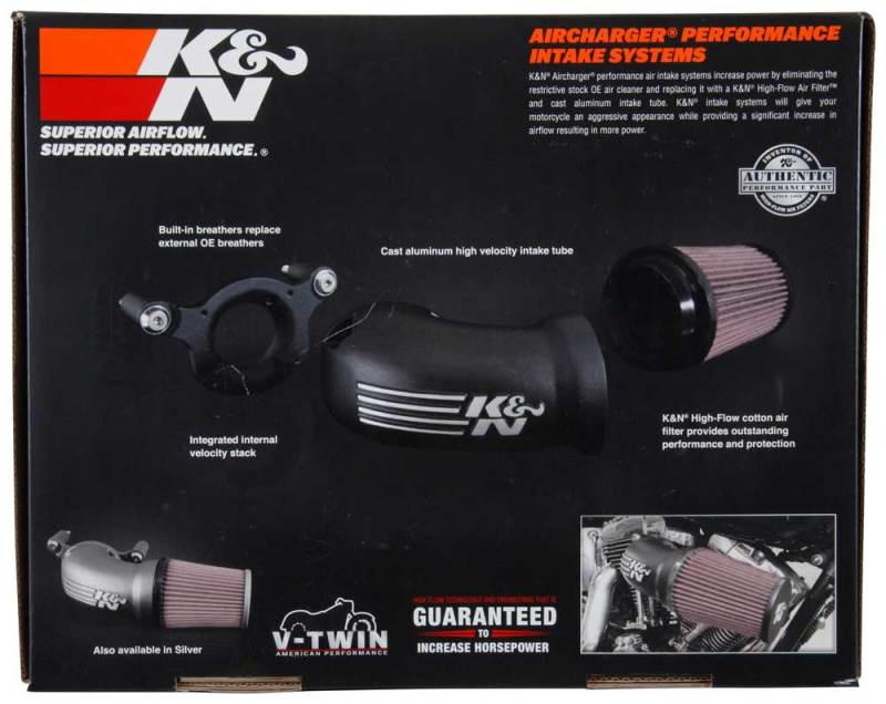 K&N Engineering 57-1137 K&N 01-17 Harley-Davidson Softail / Dyna FI Performance Air Intake System
