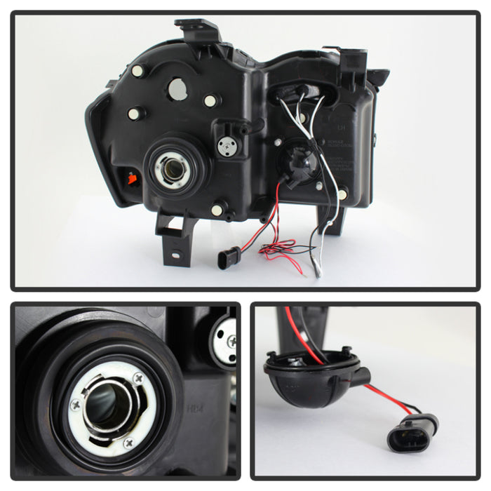 SPYDER 5078551 Spyder Jeep Grand Cherokee 05-07 Projector Headlights LED Halo LED Blk Smke PRO-YD-JGC05-HL-BSM