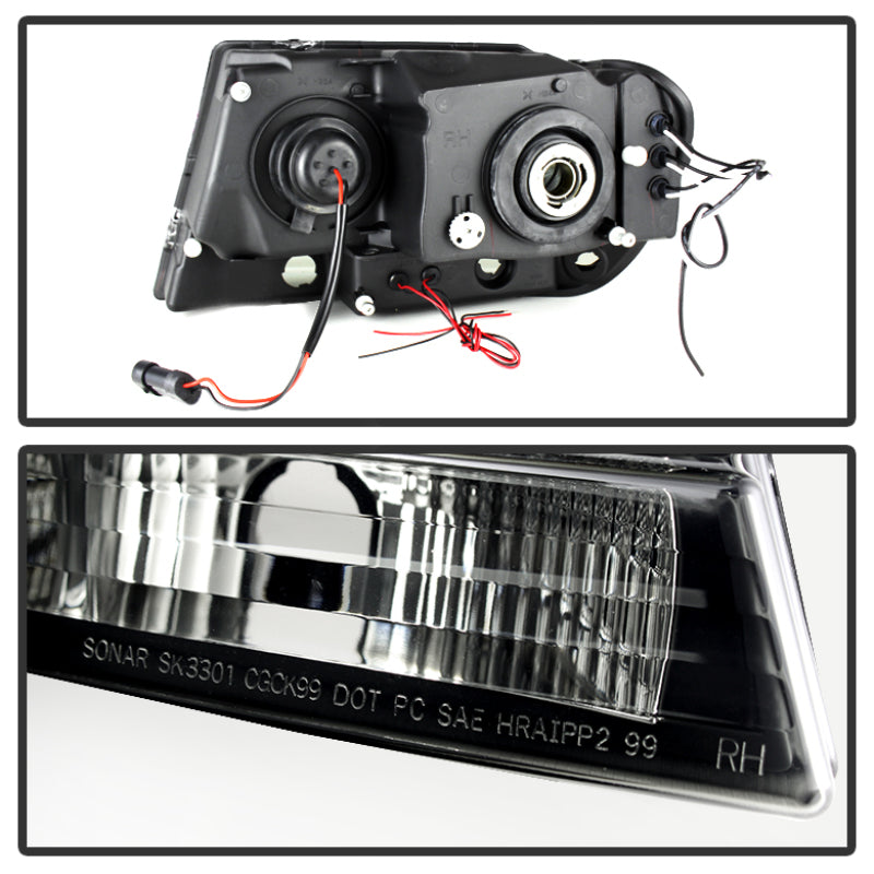 SPYDER 5078568 Spyder Jeep Grand Cherokee 99-04 Projector Headlights LED Halo LED Black Smoke PRO-YD-JGC99-HL-BSM