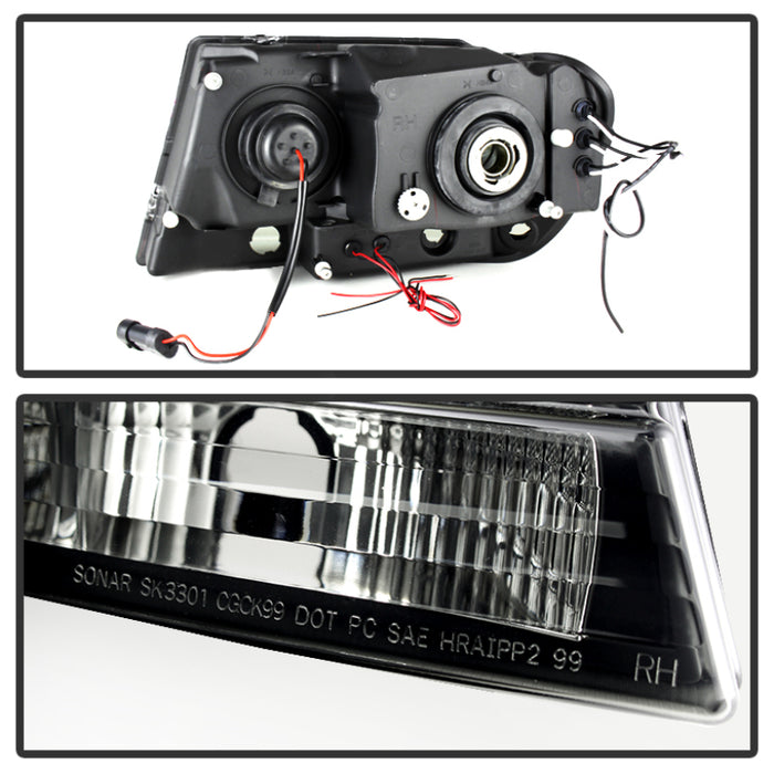SPYDER 5078568 Spyder Jeep Grand Cherokee 99-04 Projector Headlights LED Halo LED Black Smoke PRO-YD-JGC99-HL-BSM
