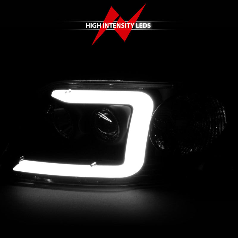 ANZO 111503 1997-2003 Ford F-150 Projector Headlights w/ Light Bar Black Housing