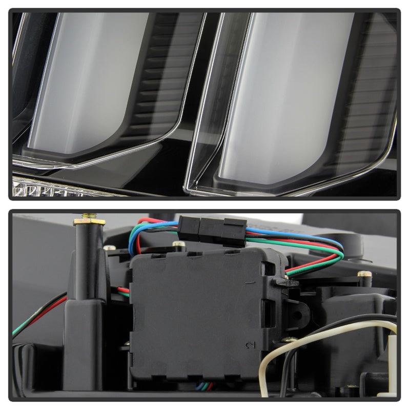 SPYDER 5086693 Spyder 05-09 Ford Mustang (White Light Bar) LED Tail Lights - Black ALT-YD-FM05V3-LED-BK