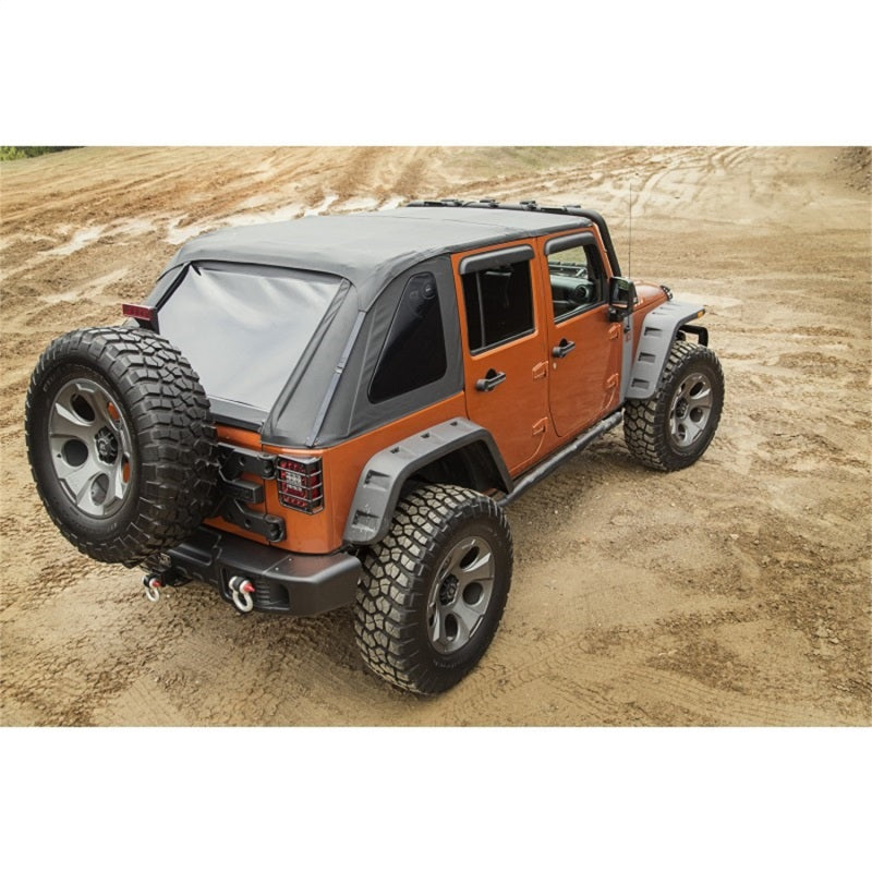 Rugged Ridge 13750.38 Bowless Soft Top Black Diamond 4-Door 07-18 Jeep Wrangler JK