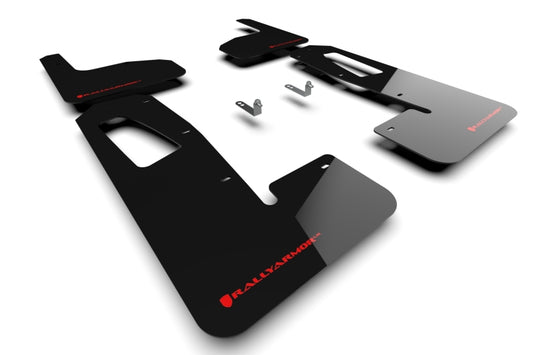 Rally Armor MF18-UR-BLK/RD 22-25 Rivian R1T Black UR Mud Flap w/Red Logo