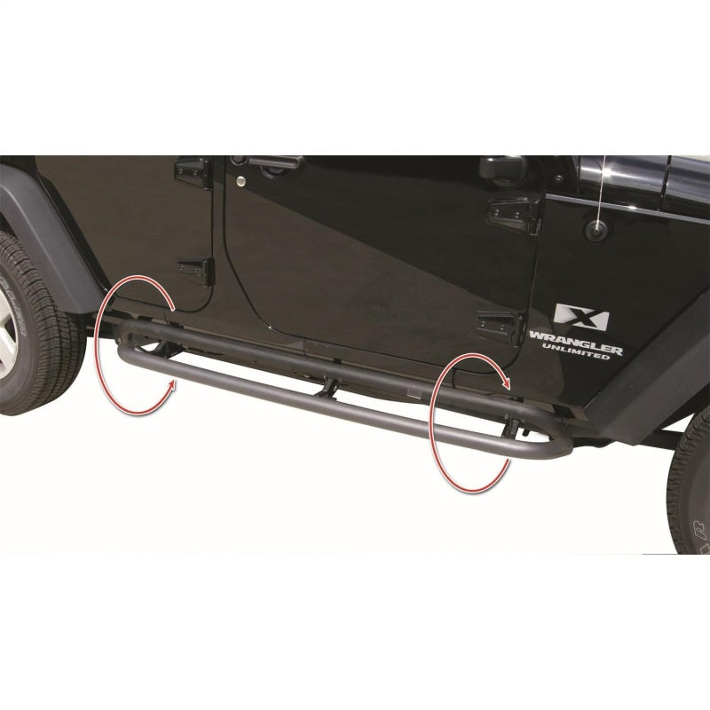 Rampage 88732 2007-2018 Jeep Wrangler(JK) Srs Side Bar Rockerguard Step - Black