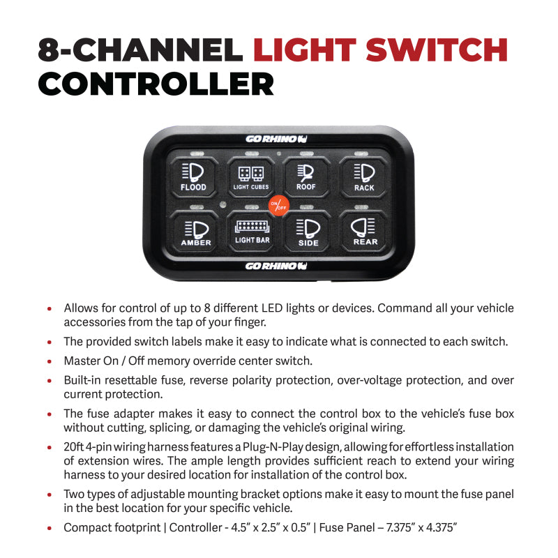 Go Rhino 758CHSCW Xplor 8 Channel Switch Controller - Blk