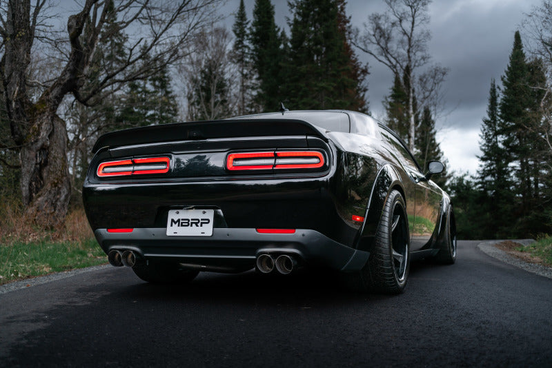 MBRP S71143CF 15-Up Challenger 5.7 / 17-Up 6.2L/6.4L 3in Race Series Cat-Back w/ Quad Tips T304 Exhaust